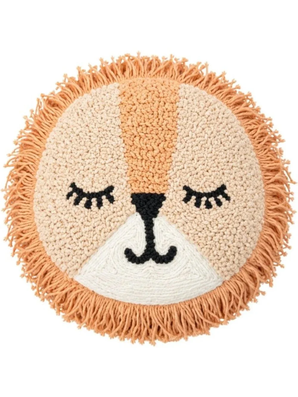 Decorative Round Lion Pillow for Nursery & Toddler Rooms - 12